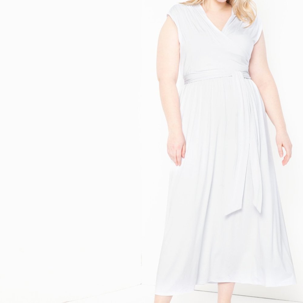 TIE WAIST MAXI DRESS WHITE